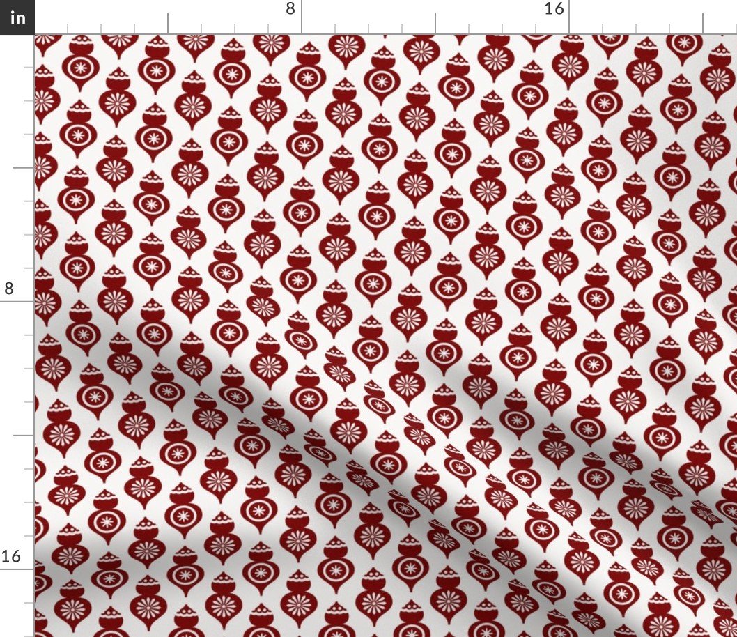 Dark Christmas Candy Apple Red Teardrop Ornaments Fabric Dark Christmas Candy Apple Red Teardrop Ornaments Fabric