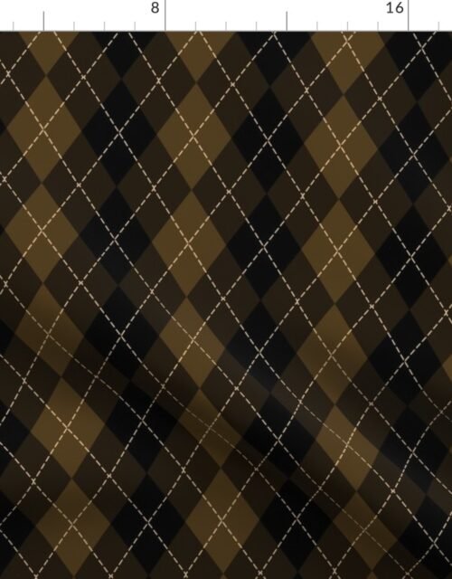 Dark Coffee Argyle Diamond Check Fabric
