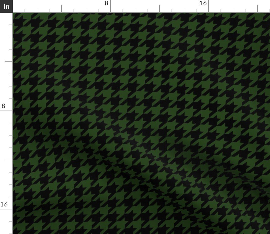 Dark Forest Green and Black Houndstooth Check Fabric Dark Forest Green and Black Houndstooth Check Fabric