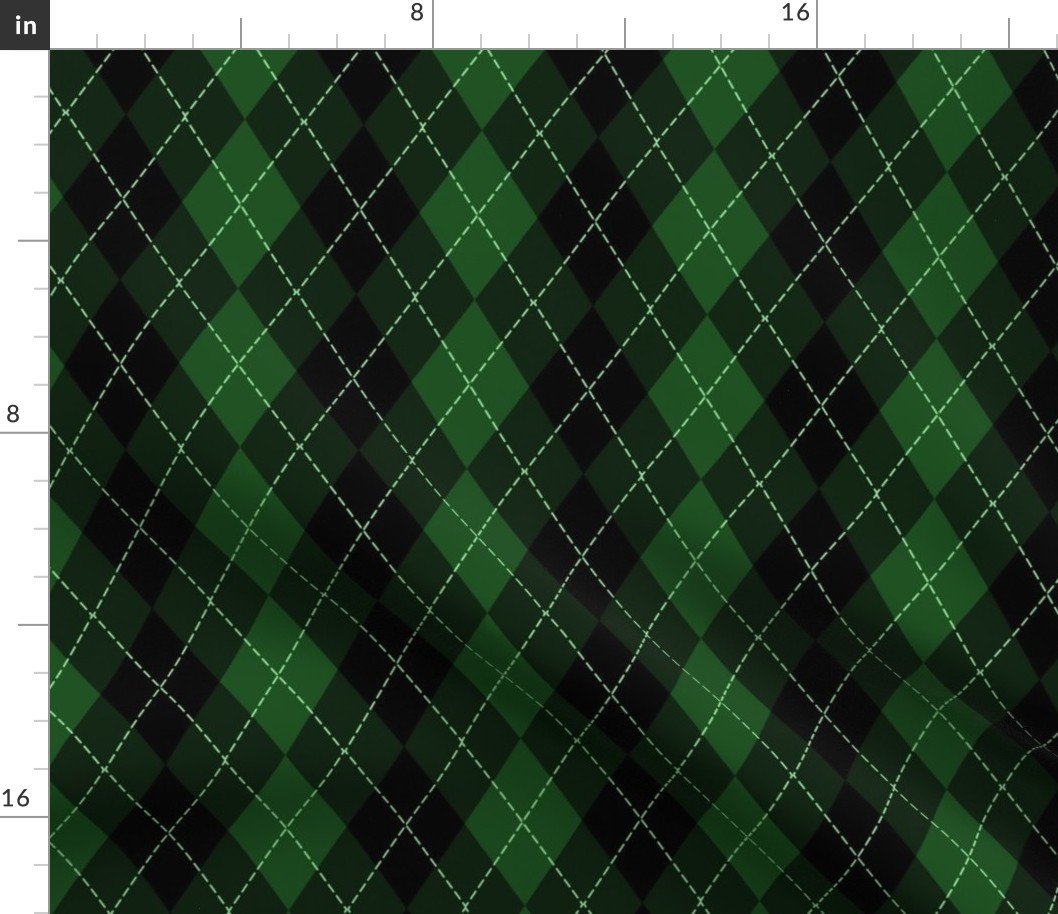 Dark Green Argyle Diamond Check Fabric Dark Green Argyle Diamond Check Fabric