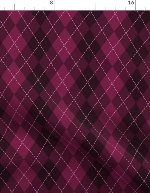 Dark Pink Argyle Diamond Check Fabric
