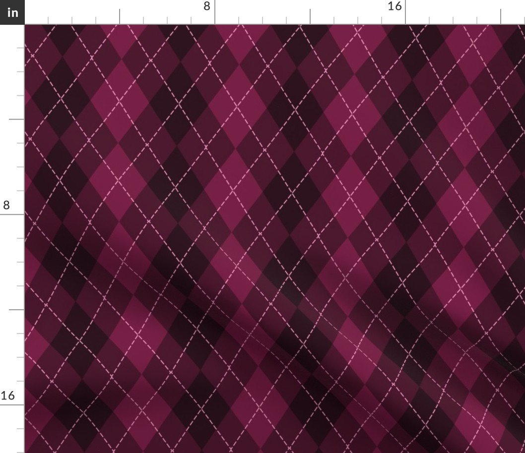 Dark Pink Argyle Diamond Check Fabric Dark Pink Argyle Diamond Check Fabric