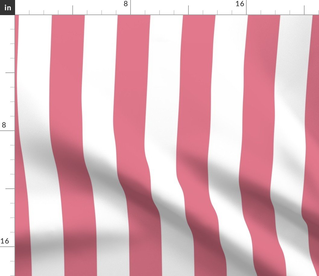 Dark Pink and White 2 Inch Vertical Cabana Stripes Fabric Dark Pink and White 2 Inch Vertical Cabana Stripes Fabric