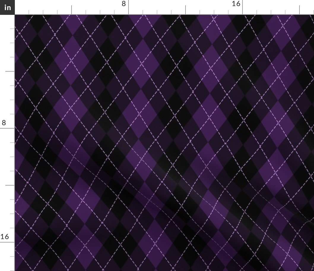Dark Purple Argyle Diamond Check Fabric Dark Purple Argyle Diamond Check Fabric