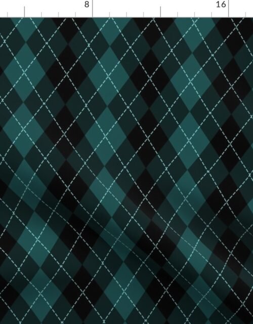 Dark Teal Argyle Diamond Check Fabric