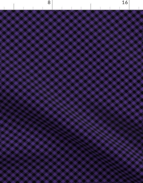 Diagonal Purple and Black Mini 1/4 Inch Buffalo Checks Fabric