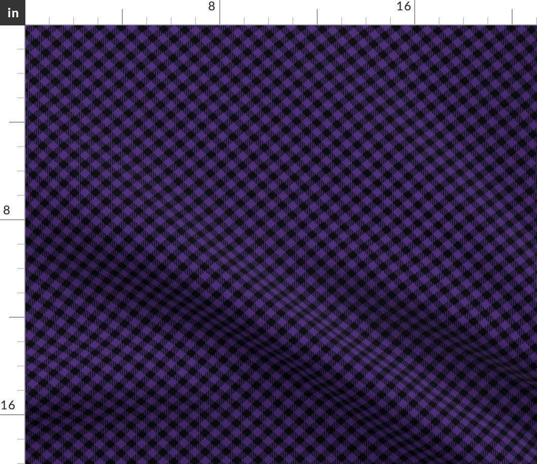 Diagonal Purple and Black Mini 1/4 Inch Buffalo Checks Fabric Diagonal Purple and Black Mini 1/4 Inch Buffalo Checks Fabric