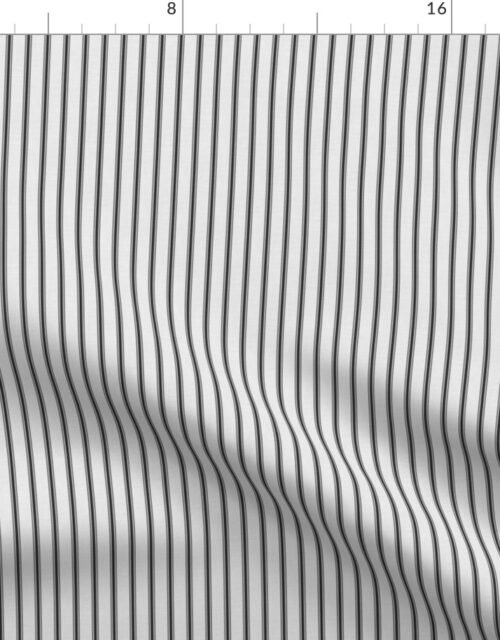 Distressed Vintage Jet Black Mattress Ticking with Half Inch Spacing Fabric