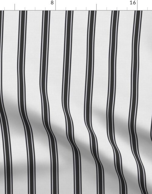 Distressed Vintage Jet Black Mattress Ticking with Two Inch Spacing Fabric