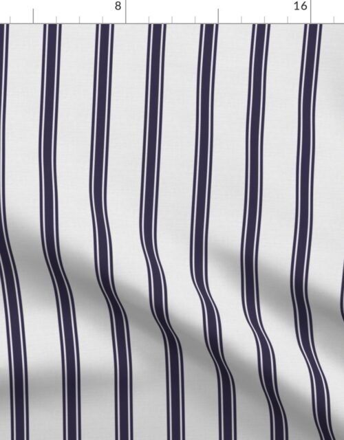 Distressed Vintage Midnight Blue Mattress Ticking with Two Inch Spacing Fabric