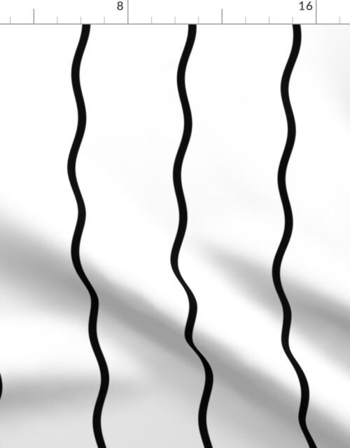 Double Squiggly Black Lines on White Fabric