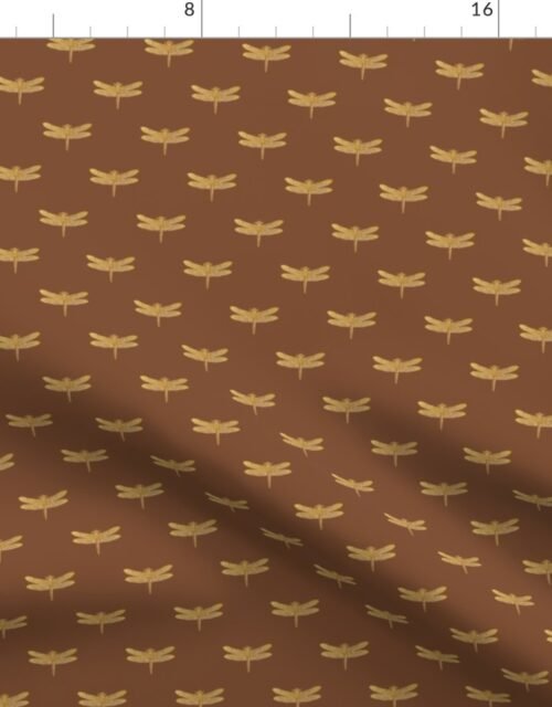 Dragonflies on Scottish Fraser Tartan Brown Fabric