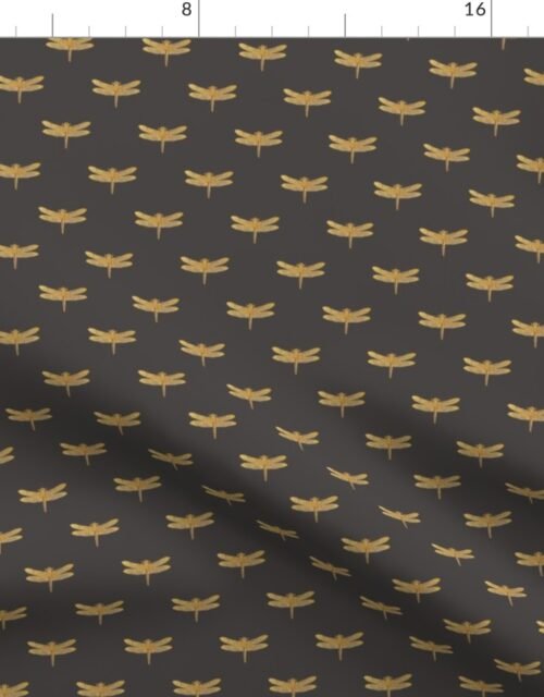 Dragonflies on Scottish Fraser Tartan Charcoal Grey Fabric
