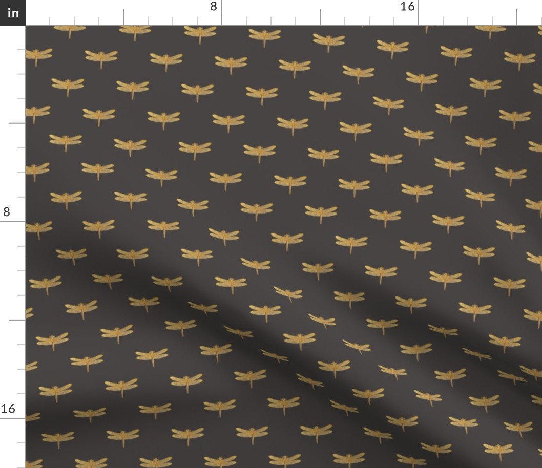 Dragonflies on Scottish Fraser Tartan Charcoal Grey Fabric Dragonflies on Scottish Fraser Tartan Charcoal Grey Fabric