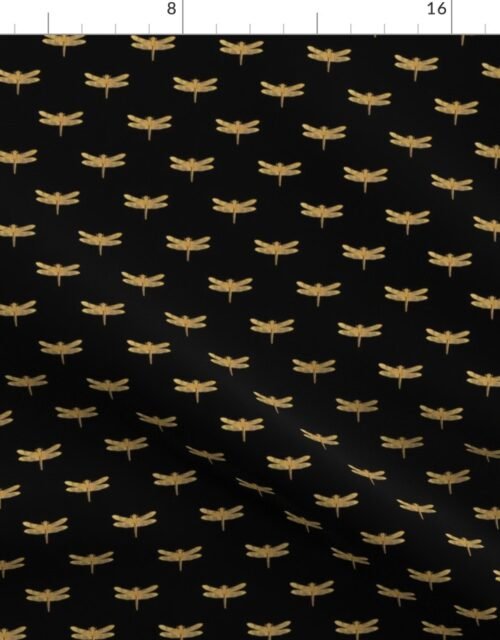 Dragonflies on Scottish Kirk Black Fabric