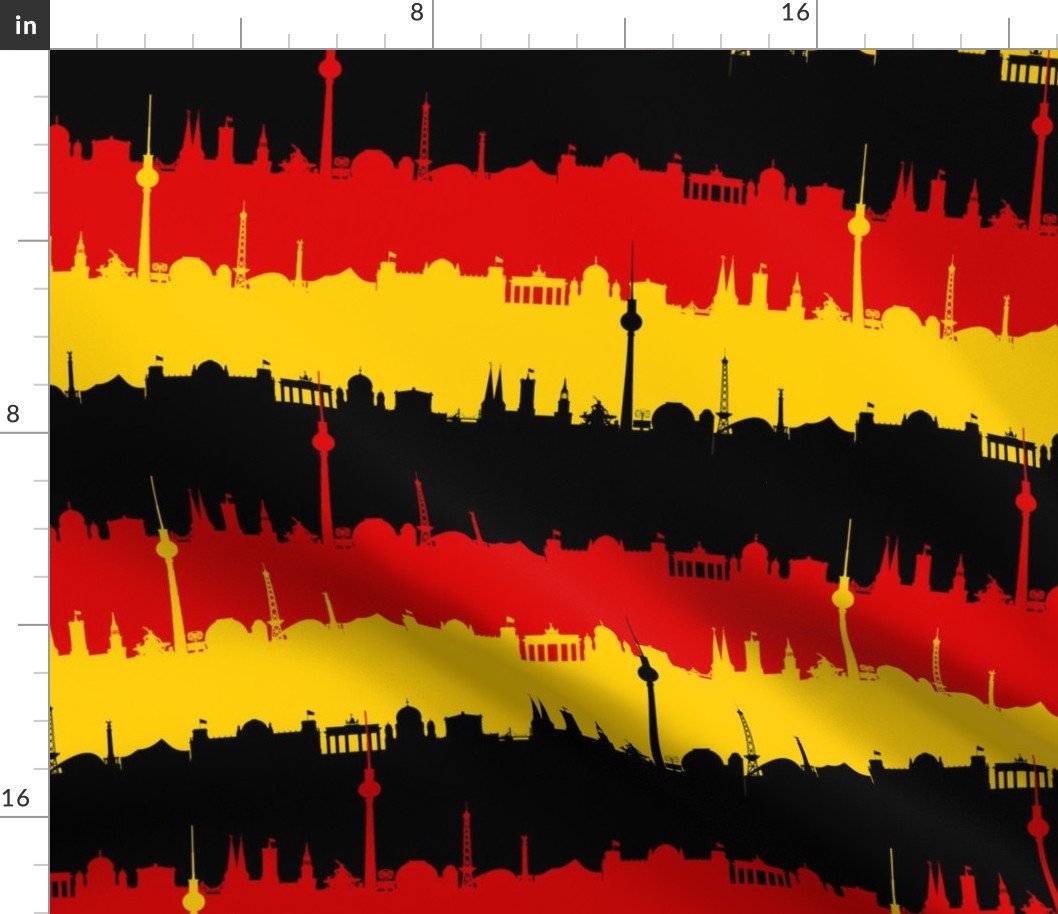 Dresden Germany Skyline Fabric Dresden Germany Skyline Fabric