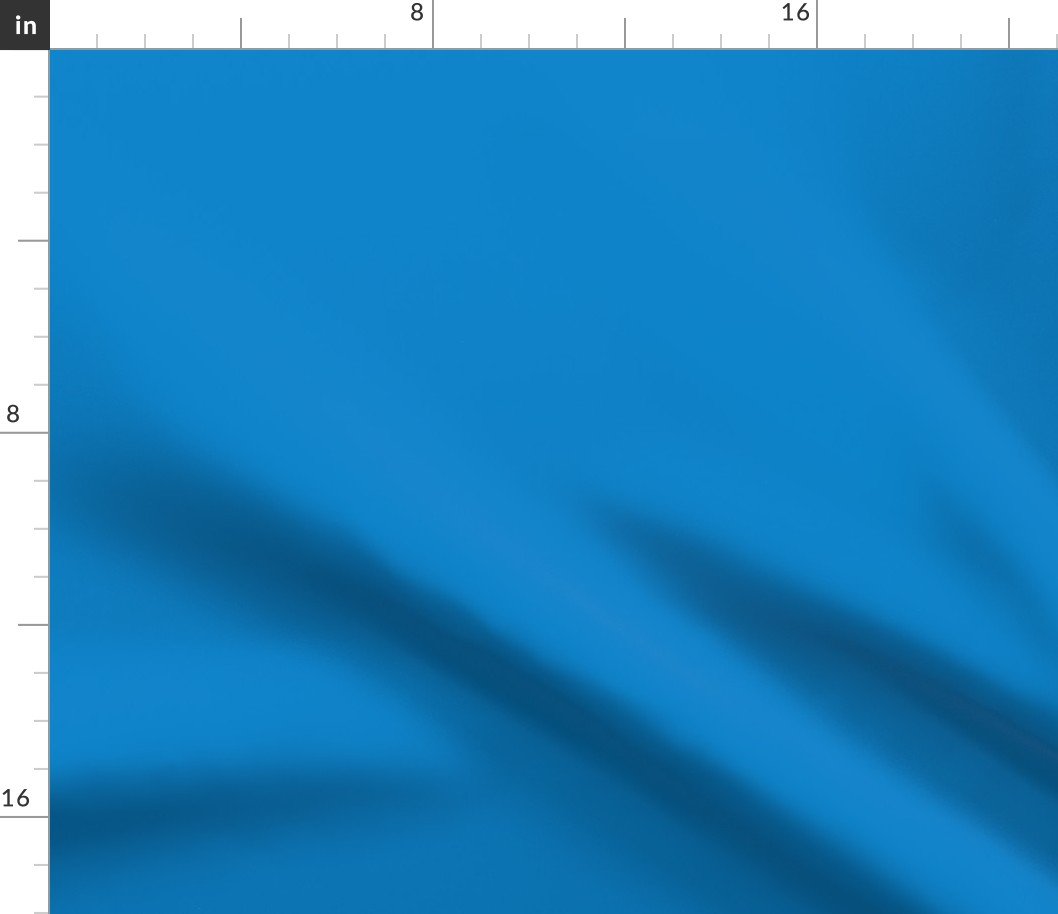 Electric Blue Solid Coordinate for Halloween Grinning Faces Fabric