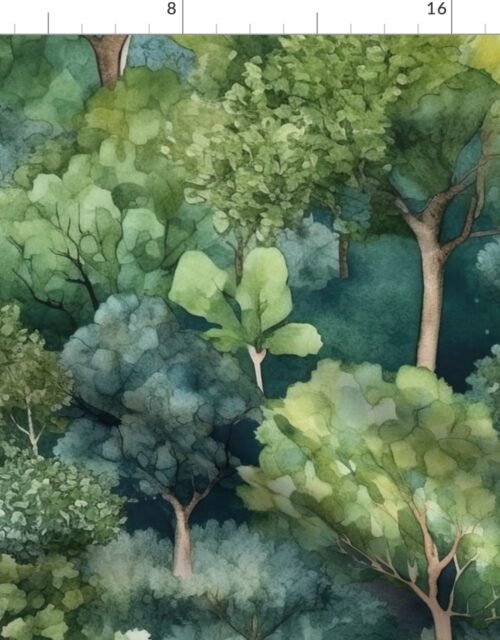 Endless Forest Watercolor Fabric