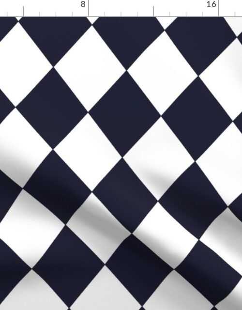 Evening Blue Modern Diamond Pattern Fabric