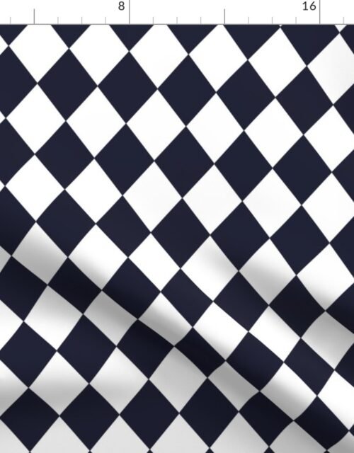 Evening Blue Small Modern Diamond Pattern Fabric