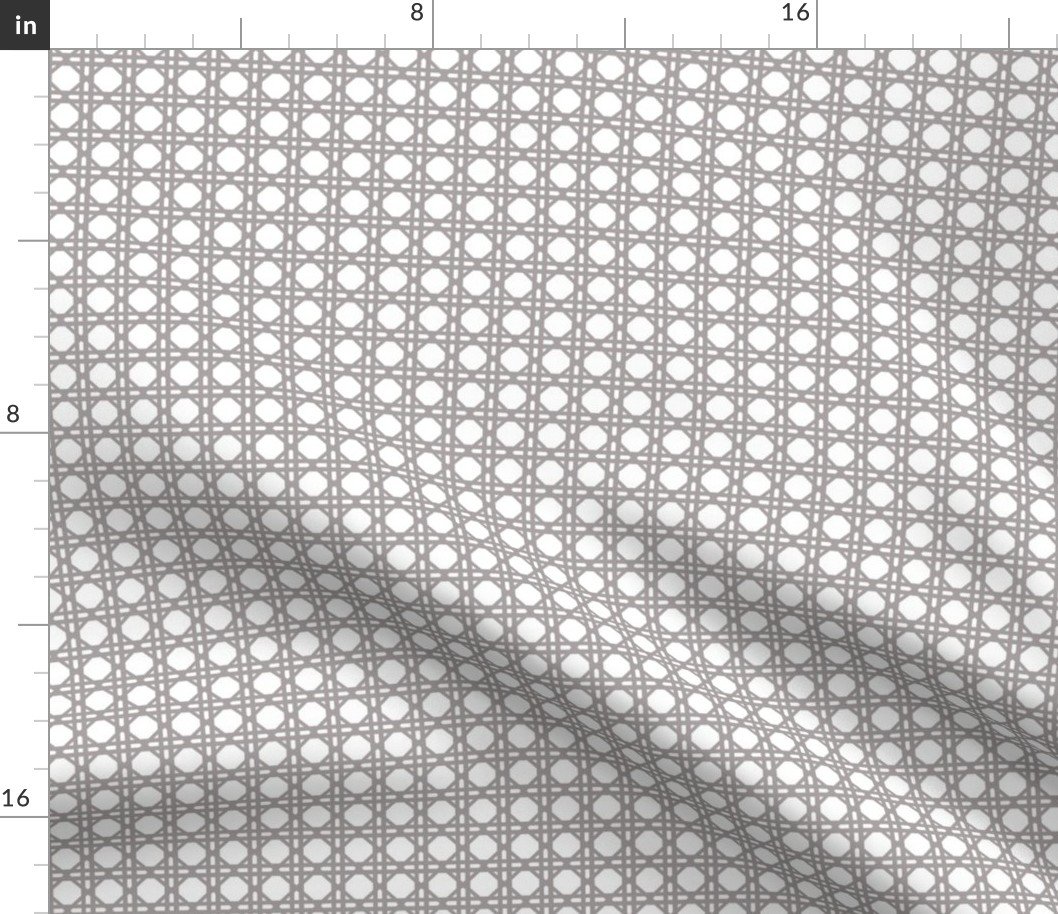 Fawn on White Rattan Caning Pattern Fabric Fawn on White Rattan Caning Pattern Fabric