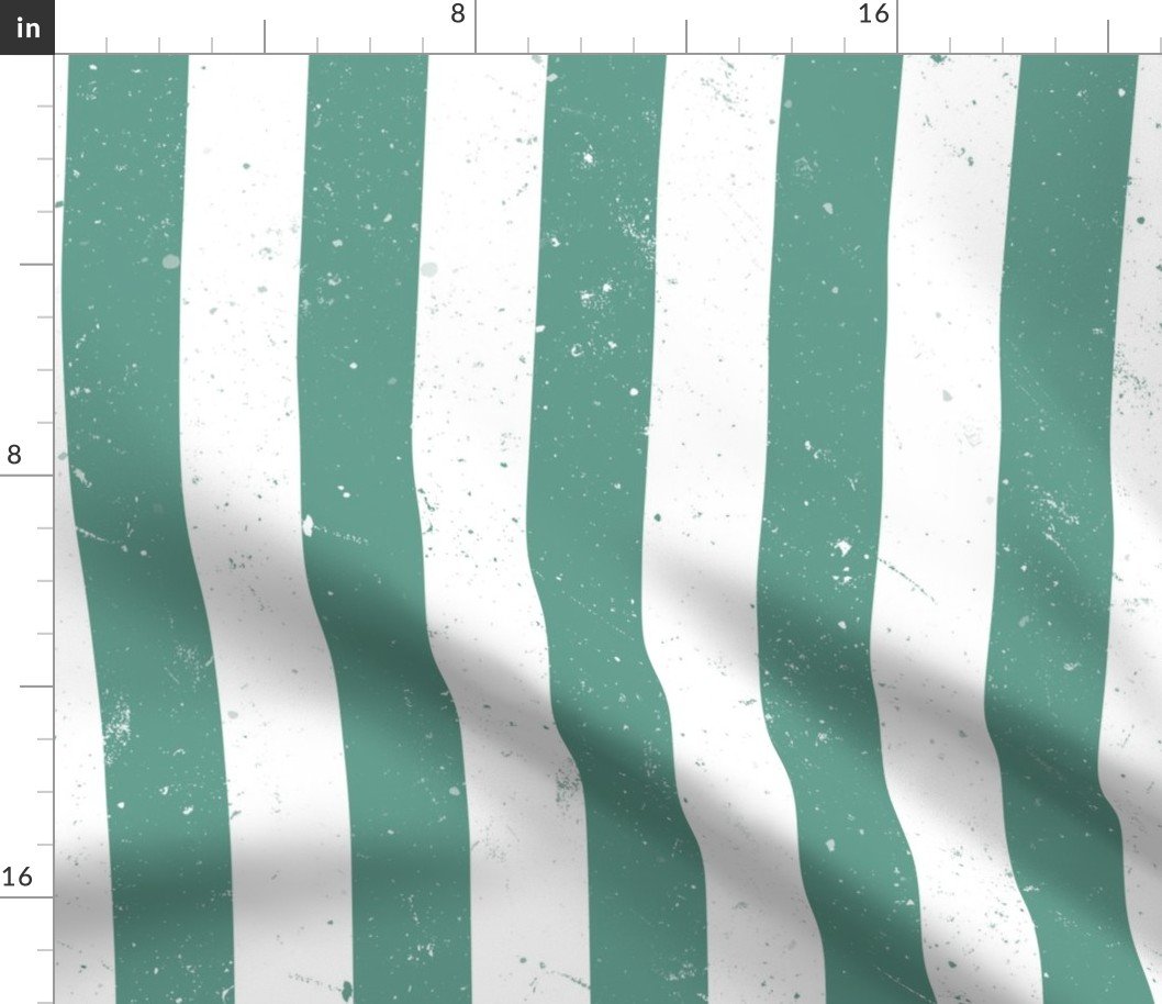 Fern Green and White Splattered Paint Vertical Cabana Tent Stripe to Match the Cut and Sew Christmas Dolls and Stockings Fabric