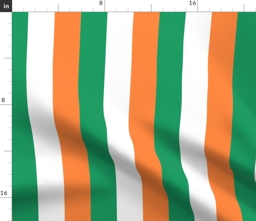 Flag of Ireland Vertical Green White and Orange Srtripes 2 inch Fabric