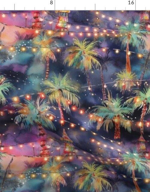 Florida Christmas Party Watercolor Fabric