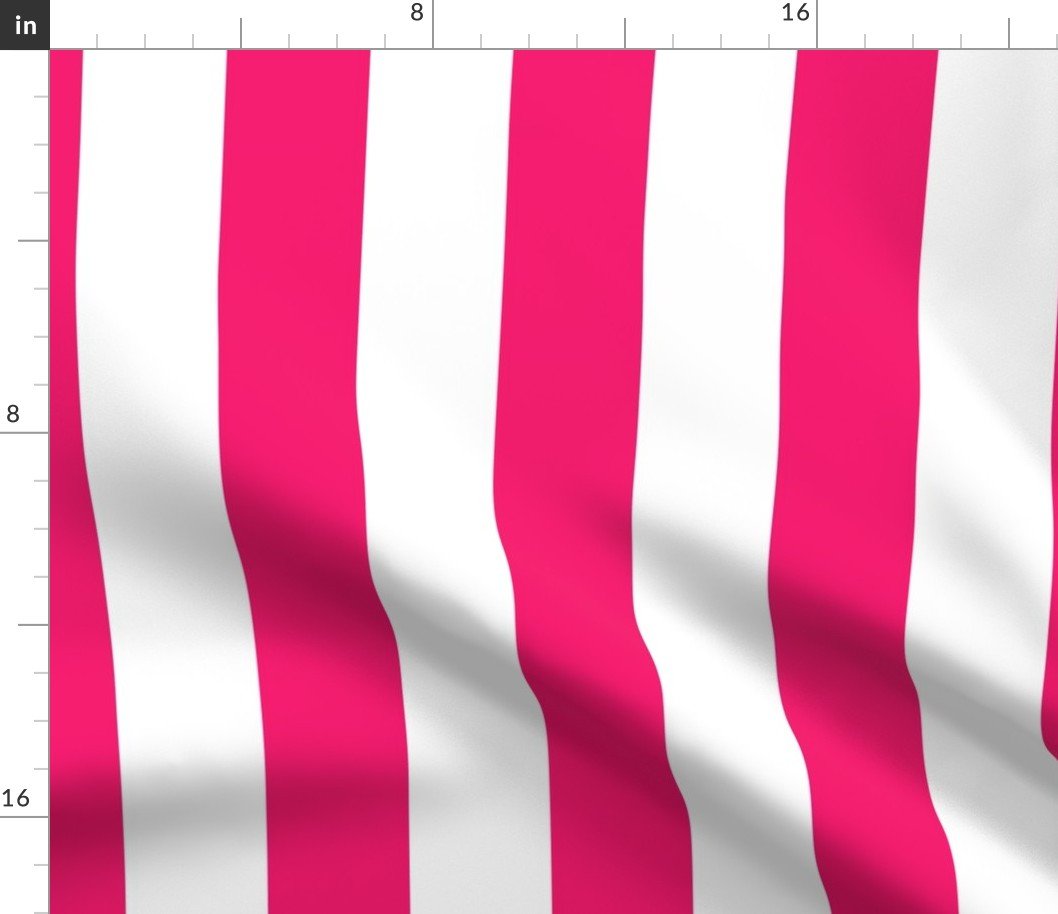 Florida Flamingo Pink Vertical Tent Stripes Florida Colors of the Sunshine State Fabric
