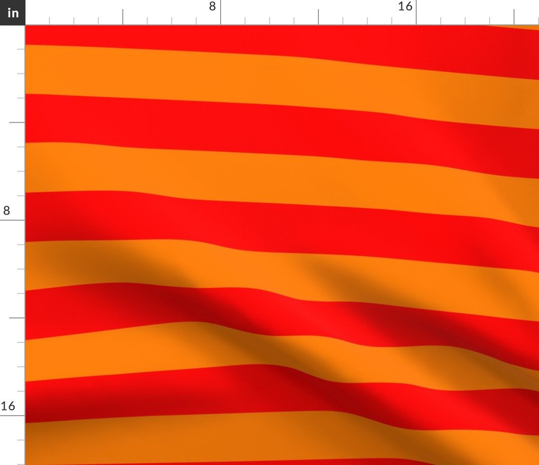 Florida Orange and Red Horizontal Stripes Fabric Florida Orange and Red Horizontal Stripes Fabric