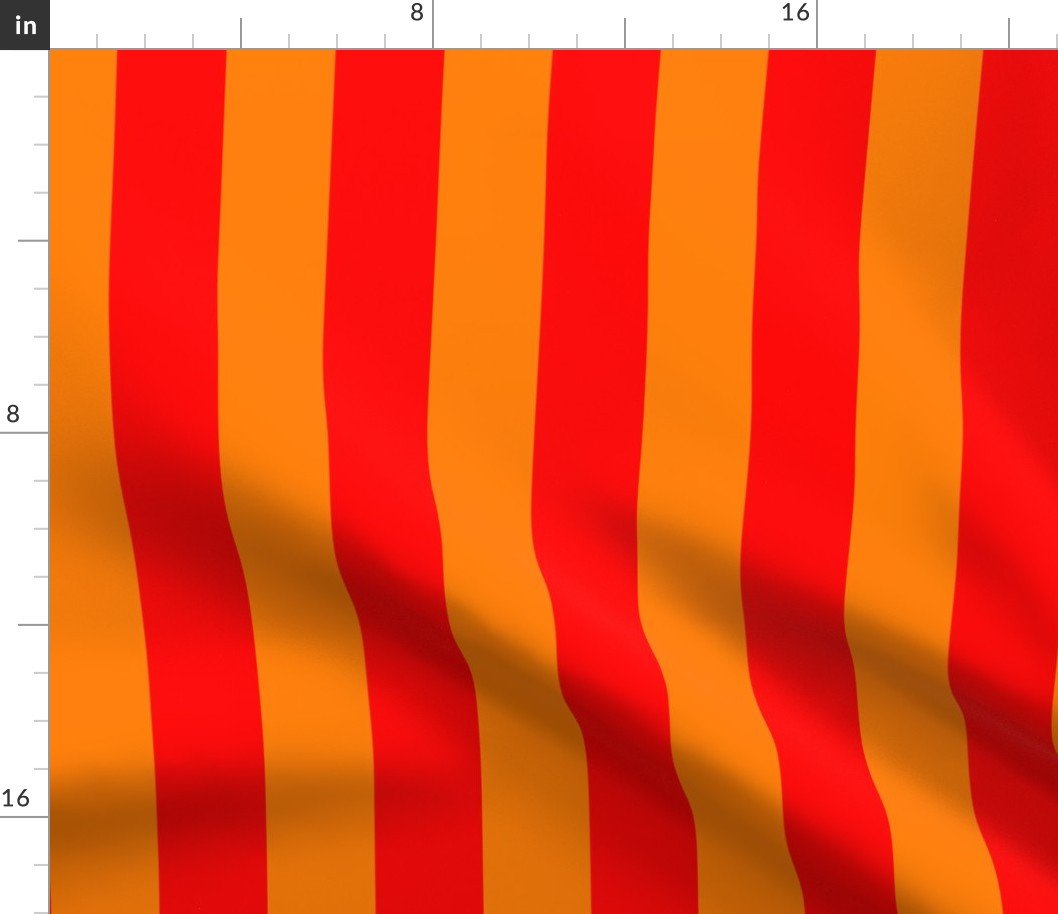 Florida Orange and Red Vertical Stripes Fabric Florida Orange and Red Vertical Stripes Fabric