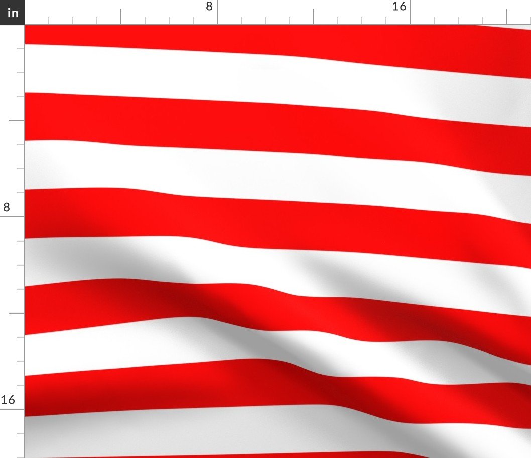 Florida Red and White Horizontal Stripes Fabric Florida Red and White Horizontal Stripes Fabric