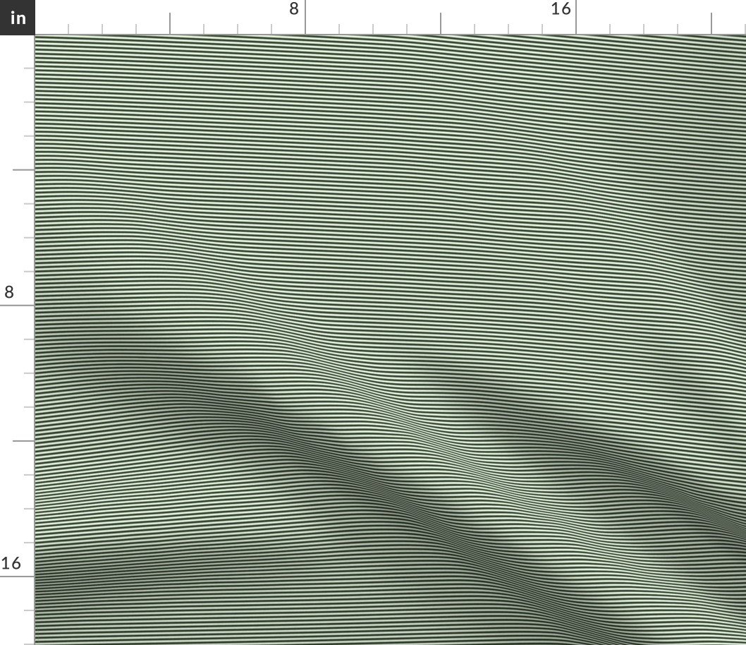 Forest Green and White 1/16-inch Micro Pinstripe Horizontal Stripes Fabric