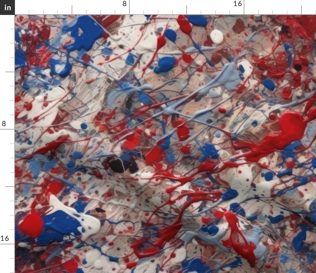 France Red White Blue Drip Paint Splatter Technique Fabric France Red White Blue Drip Paint Splatter Technique Fabric