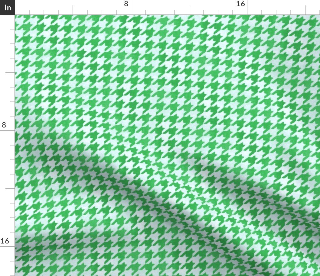 Fresh Green and White Handpainted Houndstooth Check Watercolor Pattern Fabric Fresh Green and White Handpainted Houndstooth Check Watercolor Pattern Fabric