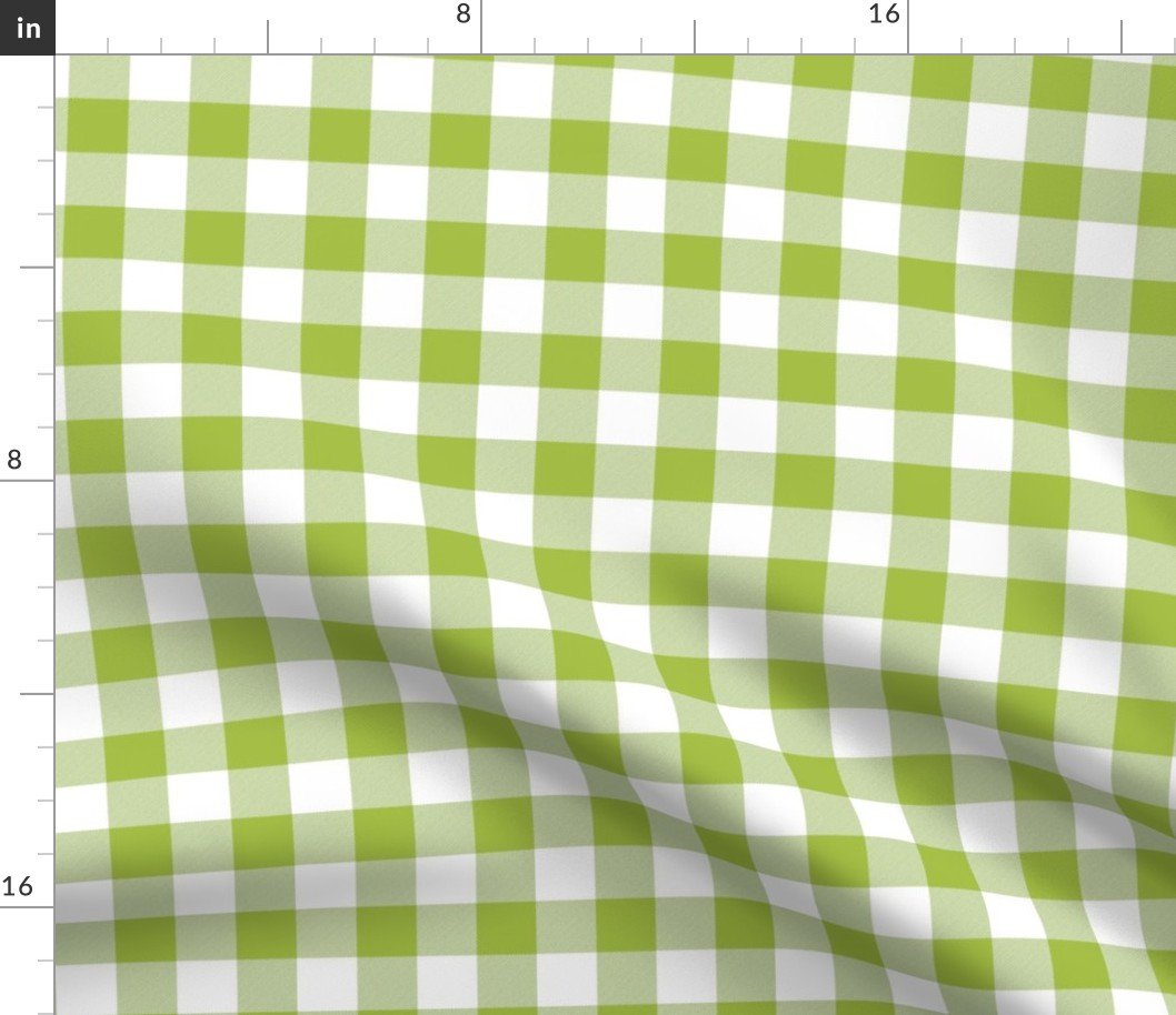 Fresh Green and White One Inch Check French Provincial Spring Checkerboard Fabric Fresh Green and White One Inch Check French Provincial Spring Checkerboard Fabric