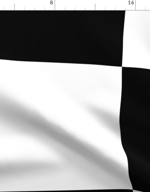 Gigantic Jumbo 14 inch Check - Black and White Checker Board Pattern Fabric