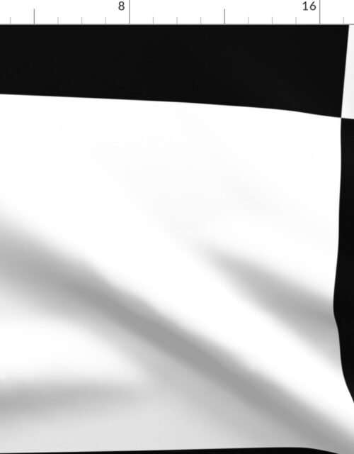 Gigantic Jumbo 16 inch Check - Black and White Checker Board Pattern Fabric