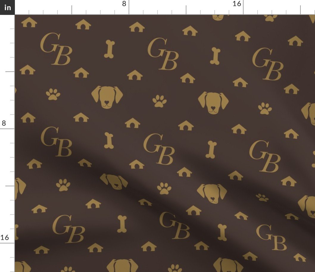 Good Boie Louis Lux Monogram in Tan and Brown Fabric Good Boie Louis Lux Monogram in Tan and Brown Fabric