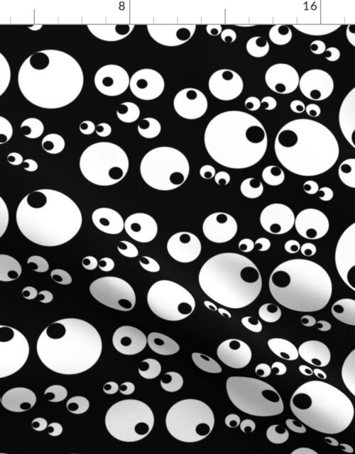 Googly Goo Goo Eyes on Black Fabric