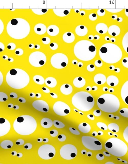 Googly Goo Goo Eyes on Neon Yellow Fabric