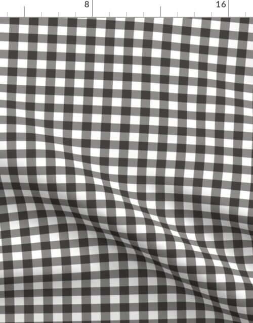 Graphite Color Classic Small Half Inch Gingham Check Tartan Plaid Fabric