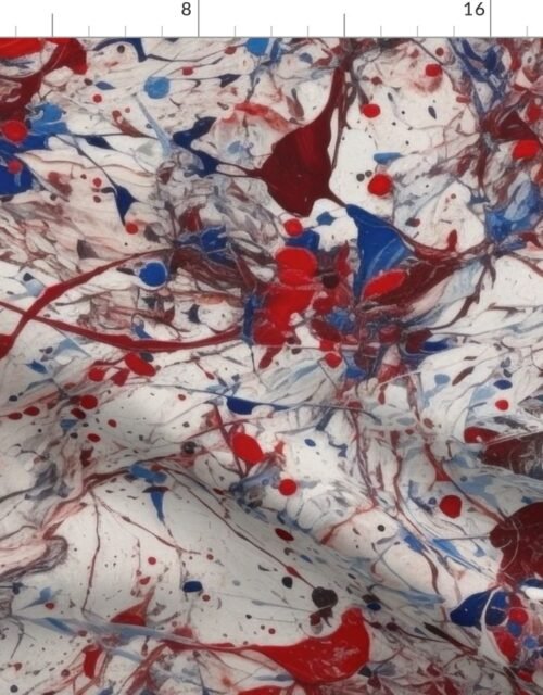Great Britain Red White Blue Drip Paint Splatter Technique Fabric