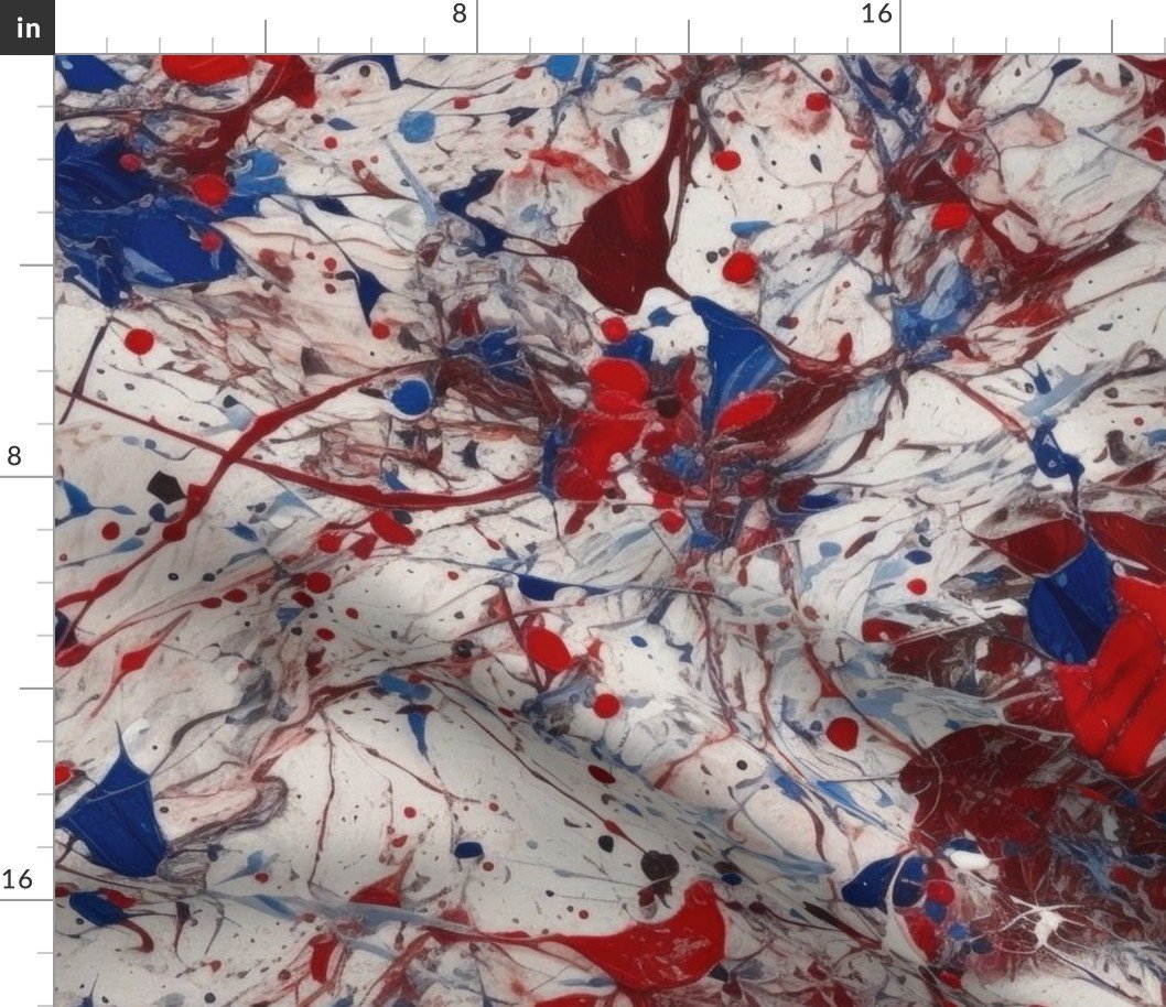 Great Britain Red White Blue Drip Paint Splatter Technique Fabric Great Britain Red White Blue Drip Paint Splatter Technique Fabric