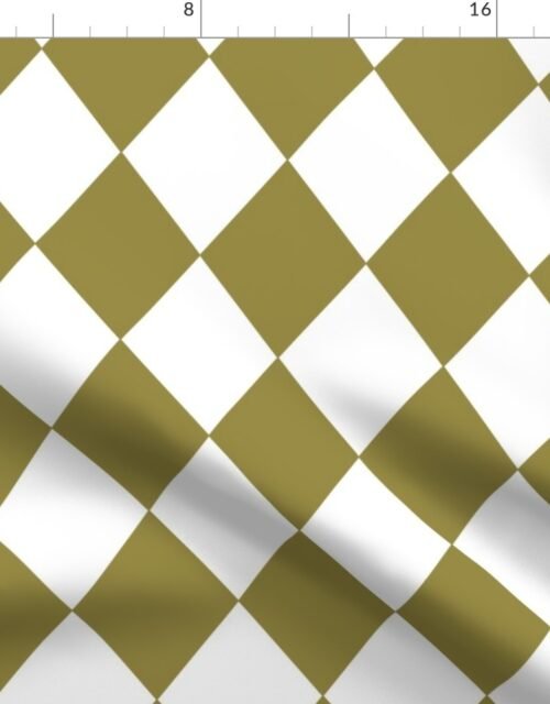 Green Olive Modern Diamond Pattern Fabric
