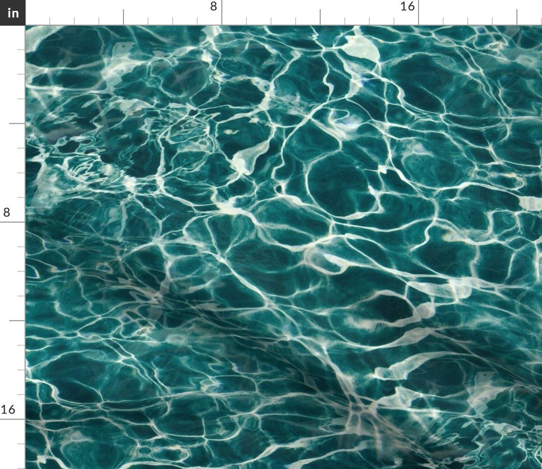 Green Ripples in Wavy Water Fabric Green Ripples in Wavy Water Fabric