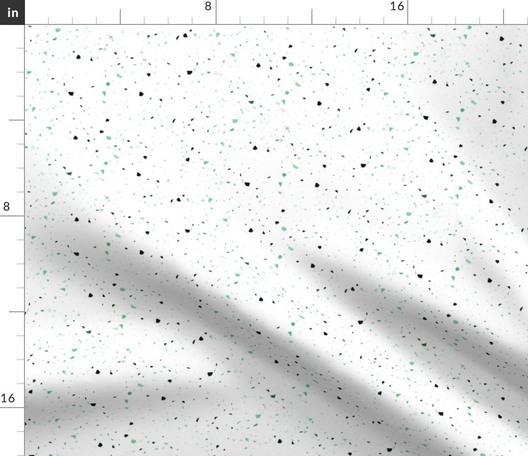 Green White Speckled Terrazzo Seamless Repeat Fabric Green White Speckled Terrazzo Seamless Repeat Fabric