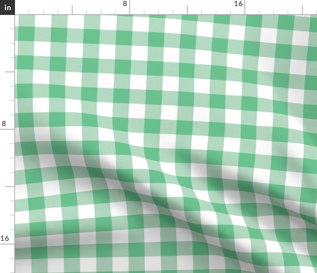 Green Vintage Christmas Gingham Check Fabric Green Vintage Christmas Gingham Check Fabric