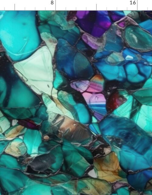 Green and Blue Seaglass 3 Fabric