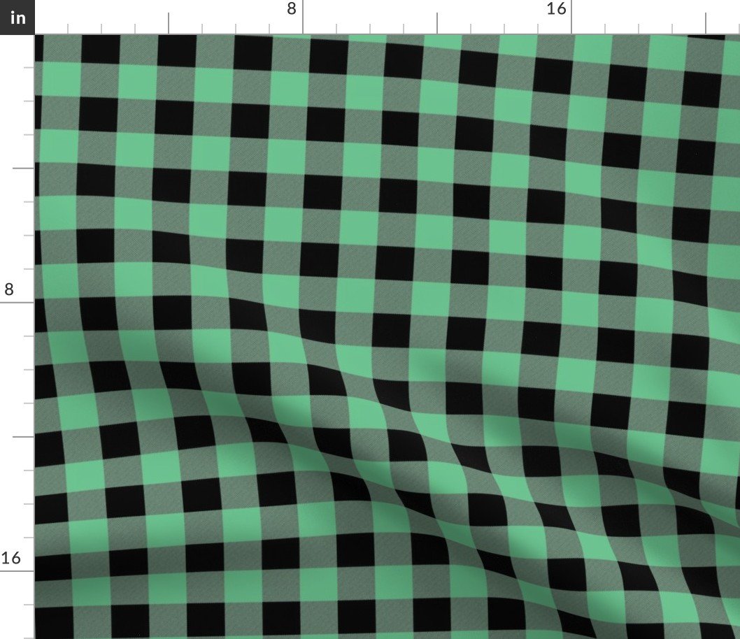 Green and Buff Vintage Christmas Gingham Check Fabric Green and Buff Vintage Christmas Gingham Check Fabric